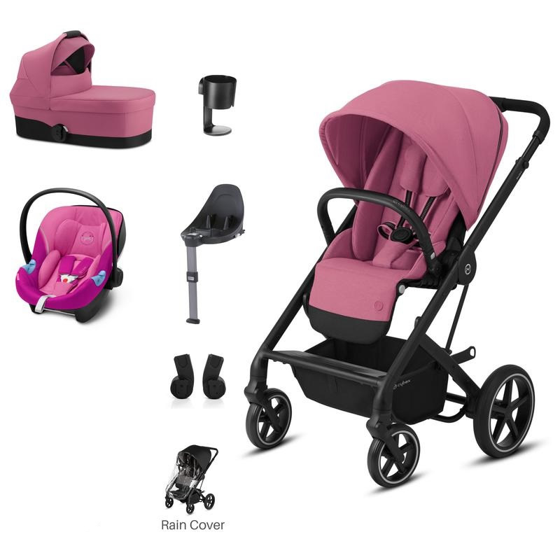 Cybex Balios S Lux 7 Piece Travel System Bundle Magnolia Pink